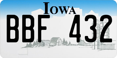 IA license plate BBF432