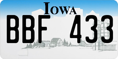 IA license plate BBF433