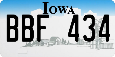 IA license plate BBF434
