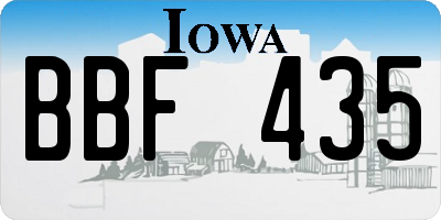 IA license plate BBF435