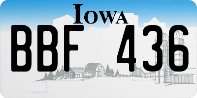 IA license plate BBF436
