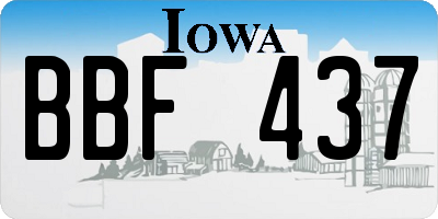 IA license plate BBF437