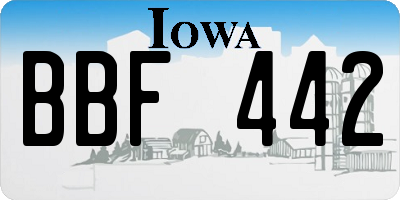 IA license plate BBF442