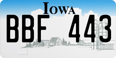 IA license plate BBF443