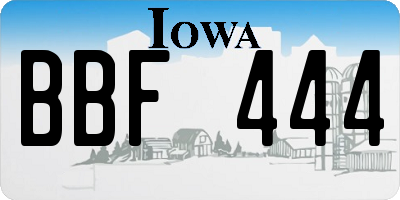 IA license plate BBF444