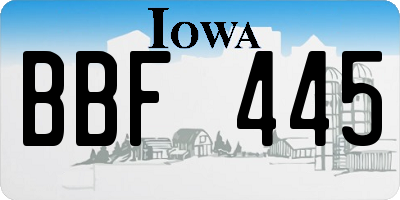 IA license plate BBF445