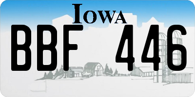IA license plate BBF446