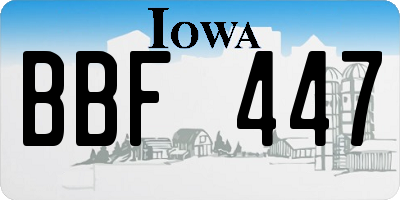 IA license plate BBF447