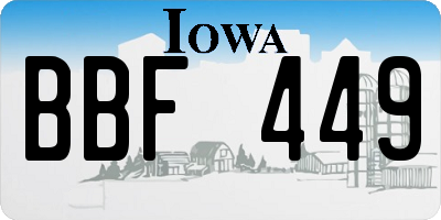 IA license plate BBF449