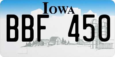 IA license plate BBF450