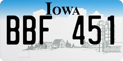 IA license plate BBF451