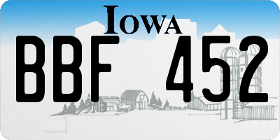 IA license plate BBF452