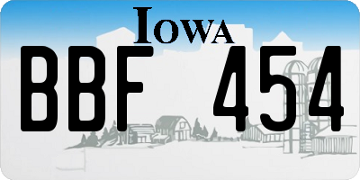 IA license plate BBF454