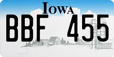 IA license plate BBF455