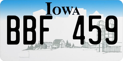 IA license plate BBF459