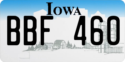 IA license plate BBF460