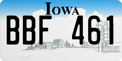 IA license plate BBF461