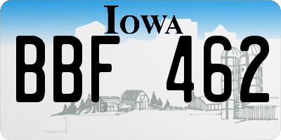 IA license plate BBF462