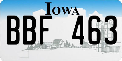 IA license plate BBF463