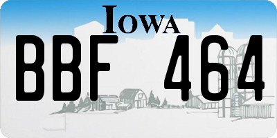 IA license plate BBF464