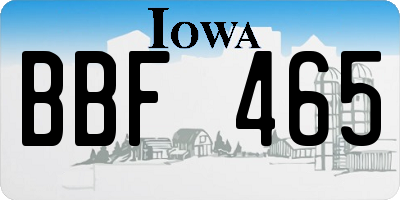 IA license plate BBF465