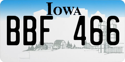 IA license plate BBF466