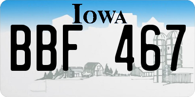 IA license plate BBF467