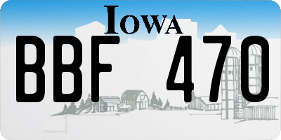 IA license plate BBF470