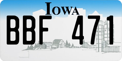 IA license plate BBF471