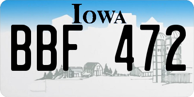 IA license plate BBF472