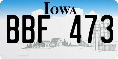IA license plate BBF473