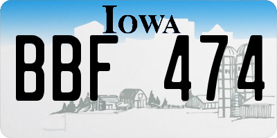 IA license plate BBF474