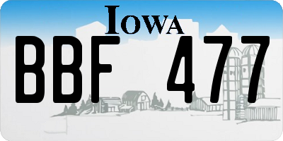 IA license plate BBF477