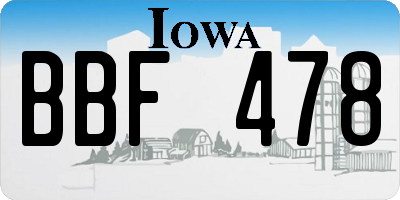IA license plate BBF478