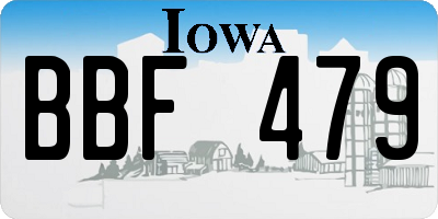 IA license plate BBF479