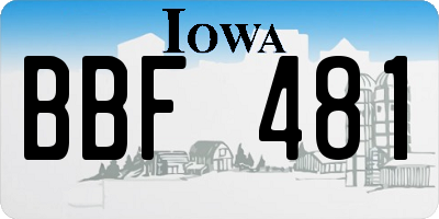 IA license plate BBF481
