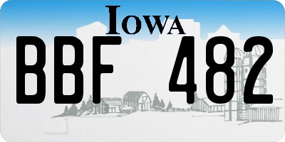 IA license plate BBF482