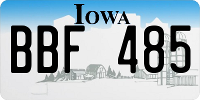 IA license plate BBF485