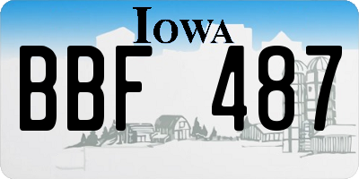 IA license plate BBF487