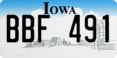 IA license plate BBF491