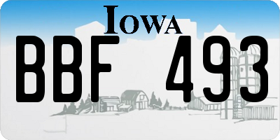 IA license plate BBF493