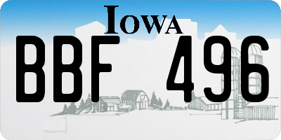 IA license plate BBF496
