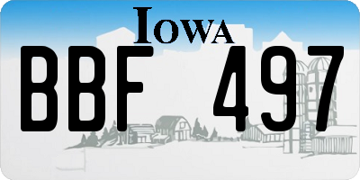 IA license plate BBF497
