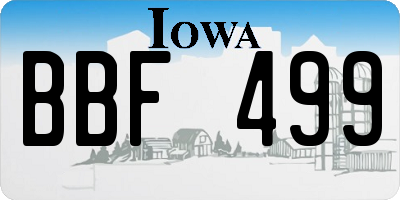 IA license plate BBF499