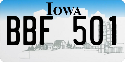 IA license plate BBF501