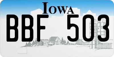 IA license plate BBF503
