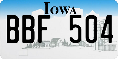 IA license plate BBF504