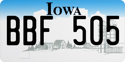 IA license plate BBF505