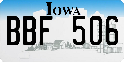 IA license plate BBF506