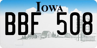 IA license plate BBF508
